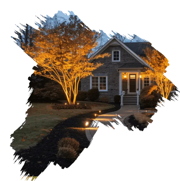 Well lit house exterior